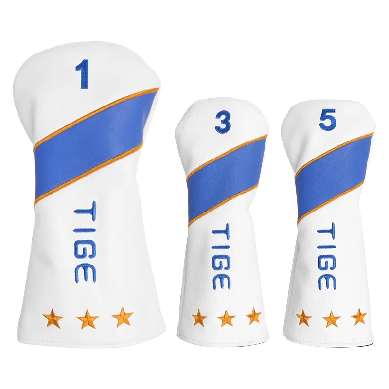 Golf Head Covers for Driver & Fairway Woods, Premium Leather Headcovers, Designed to Fit All Woods and Drivers