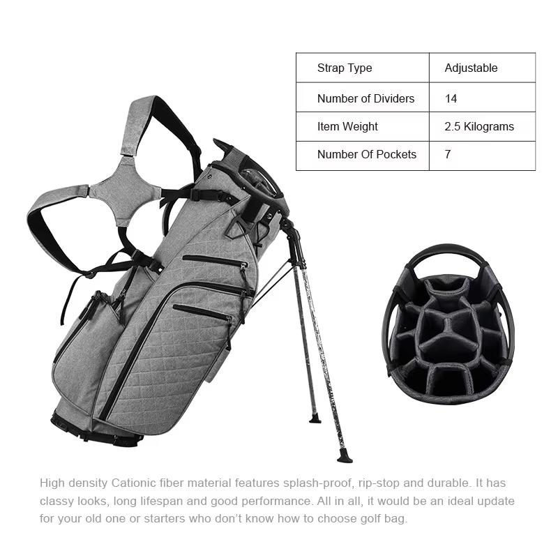 Embroidery Logo Portable Multiple Pockets Staff Golf Bag 14 Dividers Golf Stand Bag Golf Bag OEM