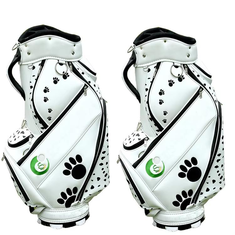 Custom Top Quality PU Leather Golf Tour Staff Cart Bags