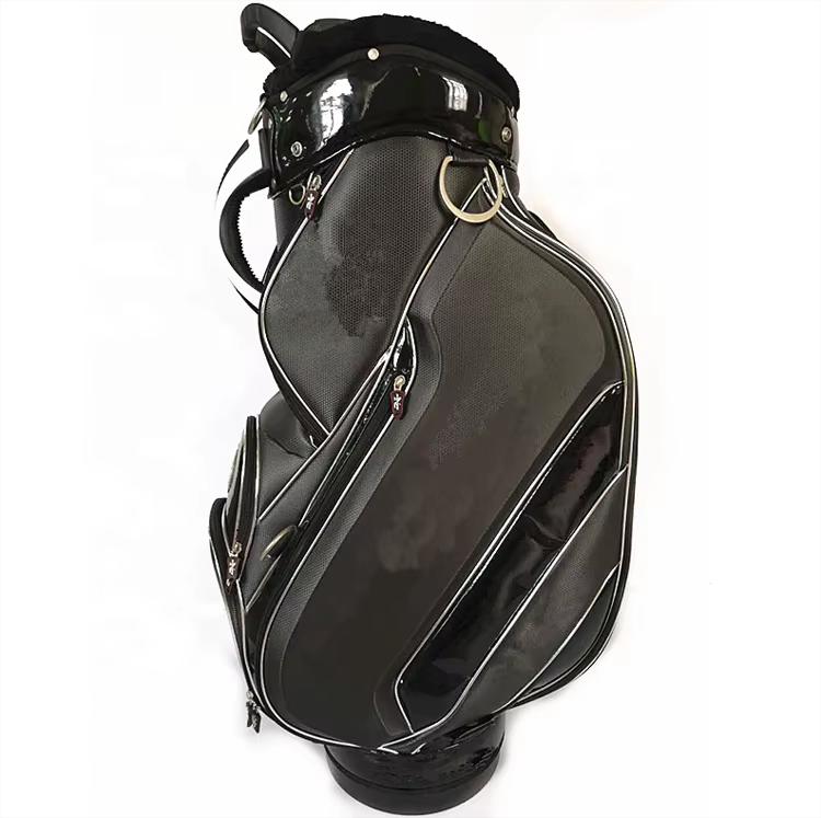 Black Color PU Leather Factory Made Golf Bags Custom Design with Handle