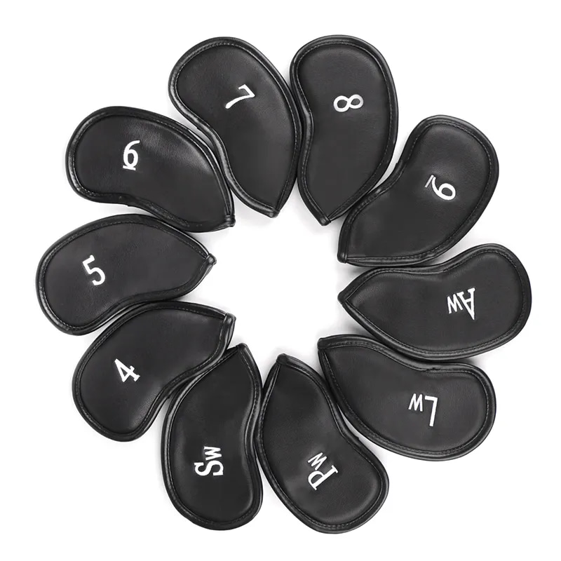 Premium Leather Golf Club Covers OEM Golf Iron Covers with Magnetic Closure